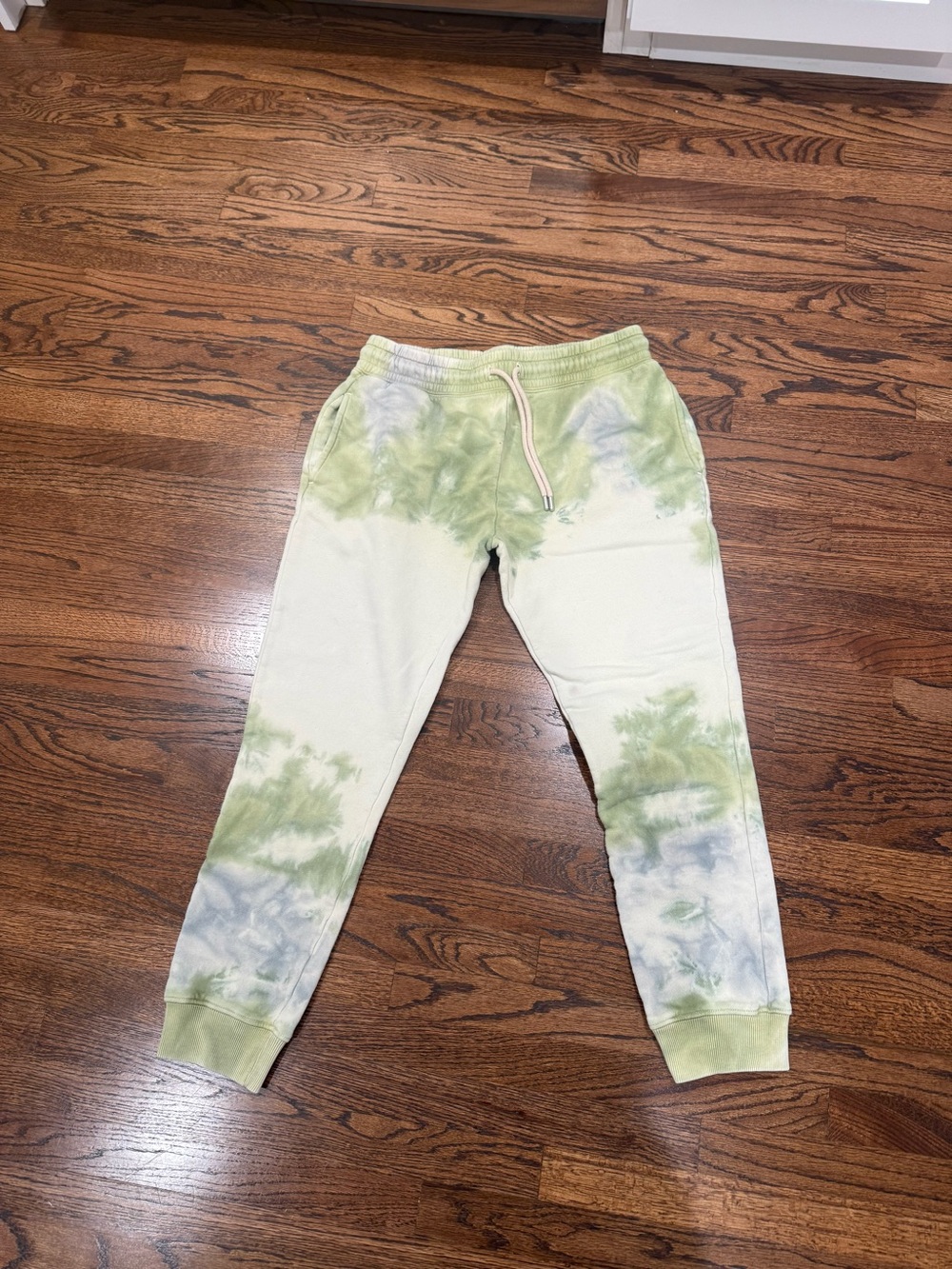 Topman Mens Tie-Dye Joggers - Green & Cream